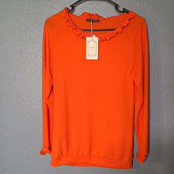 Women's Ruffled Red Top - Picture 4 of 6